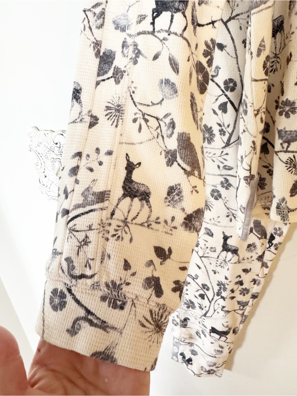 Anthropologie E by Eloise Floral Woodland Animal Thermal Pajama Set S / M - Picture 7 of 11